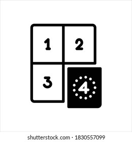 Vector black line icon for fourth