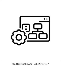 Vector black line icon for frame work