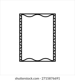 Icono de línea negra de Vector para rectángulo enmarcado