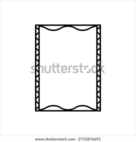 Vector black line icon for framed rectangle