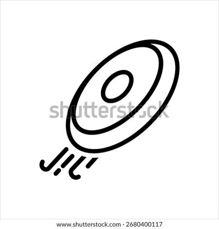 Vector black line icon for frisbee