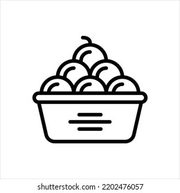 Vector black line icon for full