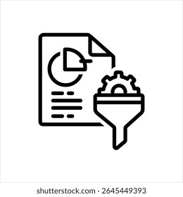 Icono de línea negra de Vector para embudo