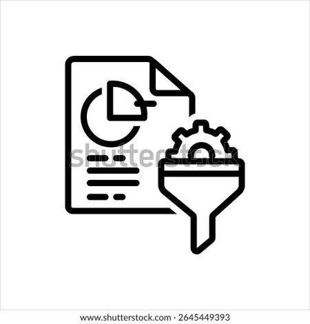 Vector black line icon for funnel