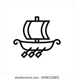 Vector black line icon for galley