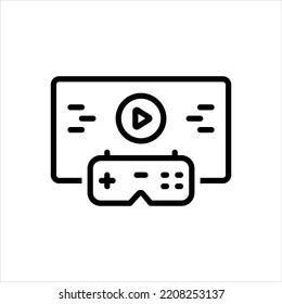Icono de línea negra vectorial para juegos