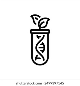 Vector black line icon for  genes