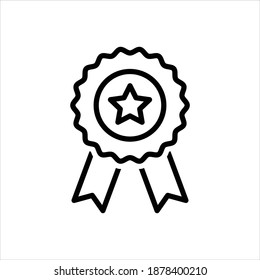 Icono de línea negra del vector para genuino