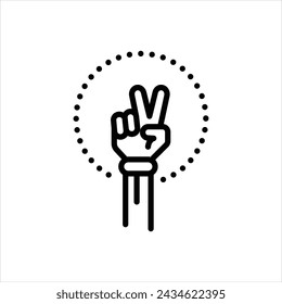 Vector black line icon for gesture