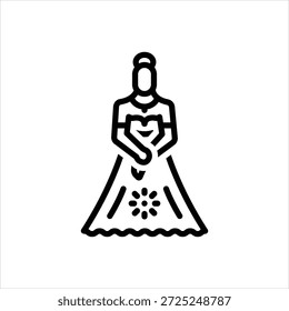 Icono de línea negra de Vector para glamping