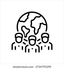 Icono de la línea negra del Vector para la guía global