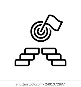 Vektorschwarze Linie Symbol für Ziel
