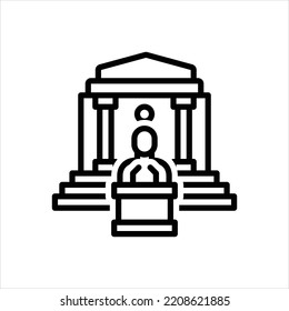 Vector black line icon for governing