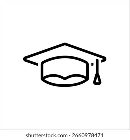 Ícone de linha preta vetorial para a capitular de graduação