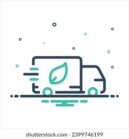 Icono de la línea negra del vector para la logística verde
