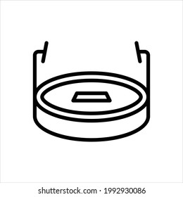 Vector black line icon for grounds