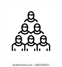 Vector black line icon for group