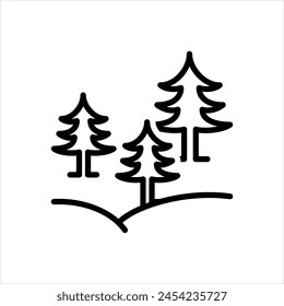 Vector black line icon for grove forest