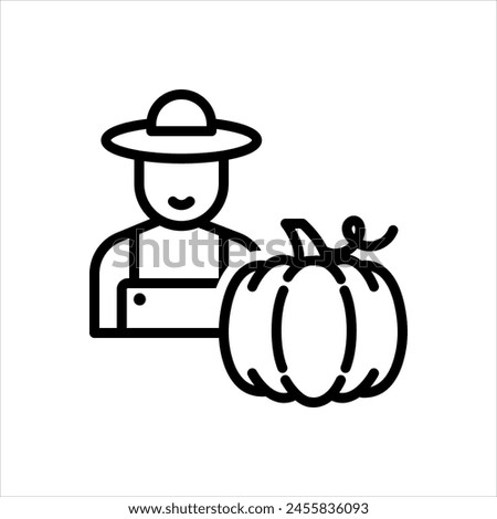 Vector black line icon for grower