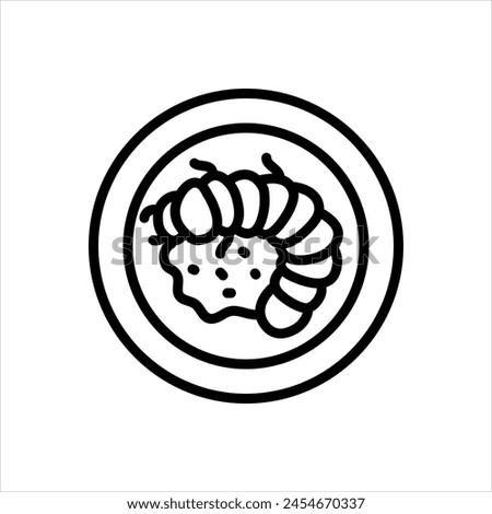 Vector black line icon for 
grubs
