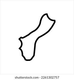 Vector black line icon for guam