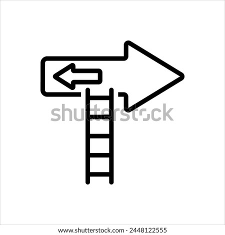 Vector black line icon for guidance