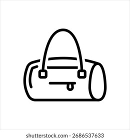 Icono de línea negra de Vector para bolso de gimnasio