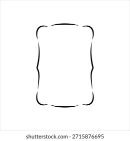 Vector de línea negra icono para marco dibujado a mano
