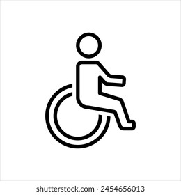 Vector black line icon for 
handicap