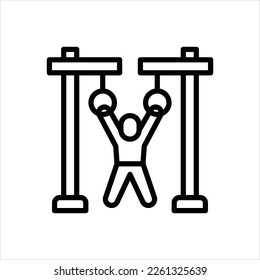 Vector black line icon for hanging