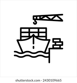 Vector black line icon for harbourage