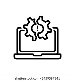 Vektorgrafik schwarze Linie Symbol für 
Hardwarefehler