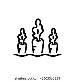 Vector black line icon for harvest