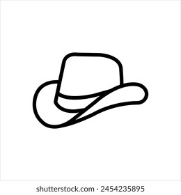 Vector black line icon for hat