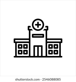Ícone de linha preta vetorial para instituto de saúde