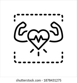 vector black line icon for healthy