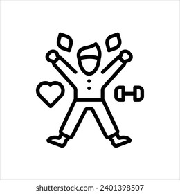 Vector black line icon for healthy lifestyle