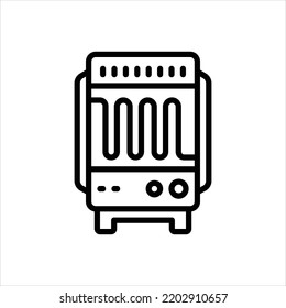 Icono de la línea negra del vector para el calefactor