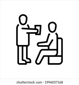 Vector black line icon for help