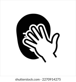 Vector black line icon for hide