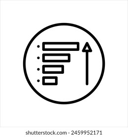 Vector black line icon for high priority