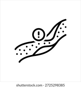 Vektor schwarze Linie Symbol für hohen Cholesterinspiegel