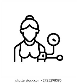 Icono de línea negra de Vector para la presión arterial alta