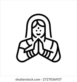 Vektorsymbol für schwarze Linie für Hindus