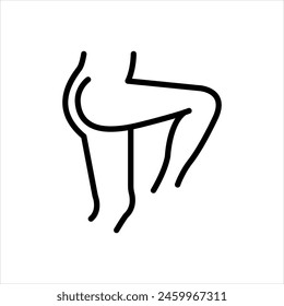 Icono de línea negra de Vector para la tensión de la cadera