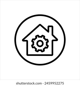 Icono de línea negra de Vector para el desarrollo del hogar