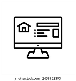 Vektorgrafik-schwarze Linie-Symbol für Homepage-Design