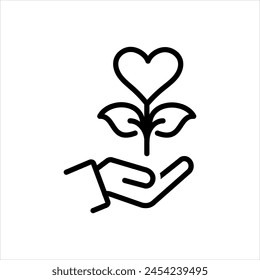 Vector black line icon for hope