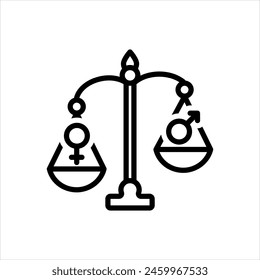 Vector black line icon for hormonal imbalance