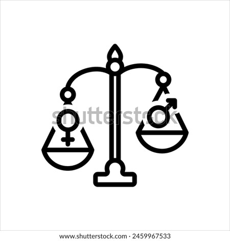 Vector black line icon for hormonal imbalance